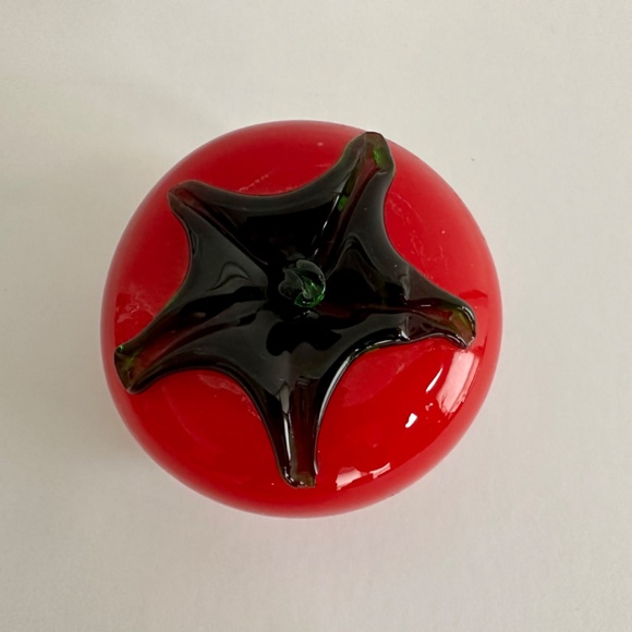 Set of 3 Hand Blown Glass Fruit Murano Style Glass Fruit Tomato, Lemon, & Lime - Picture 5 of 12